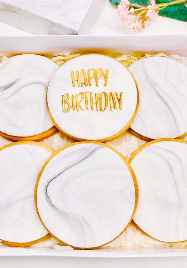 Grey Marble Cookies Set