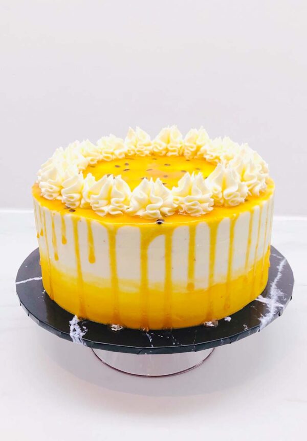 White Chocolate & Passion-fruit Cake